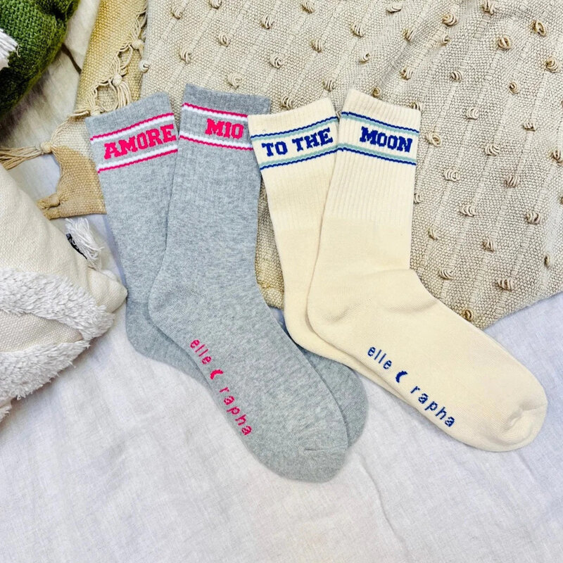 Elle & Rapha To The Moon Socks Creme 37-41