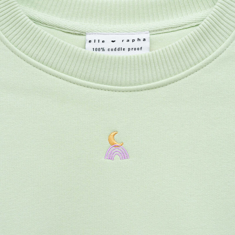 Elle & Rapha Minty Rainbow Moon Sweater