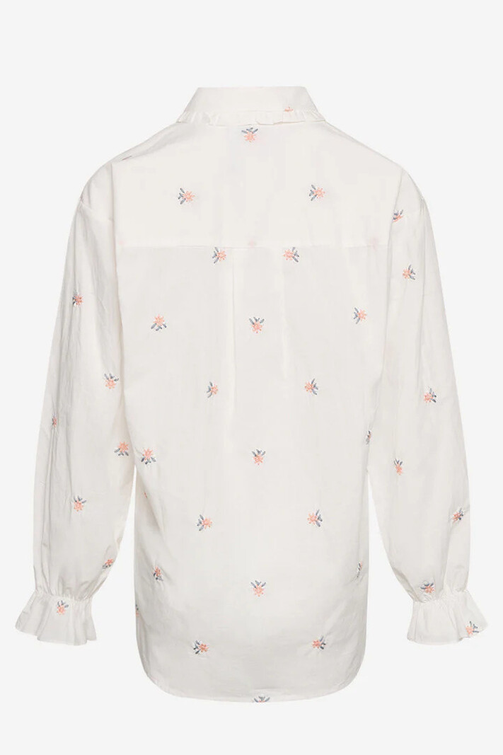 Noella Roberta Frill Shirt Wit Embroidery