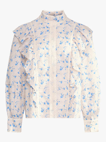 Noella Rina Blouse Flower Blue Flower