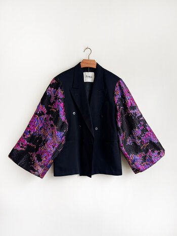 Rebelle Kimono Blazer Navy Purple M/L