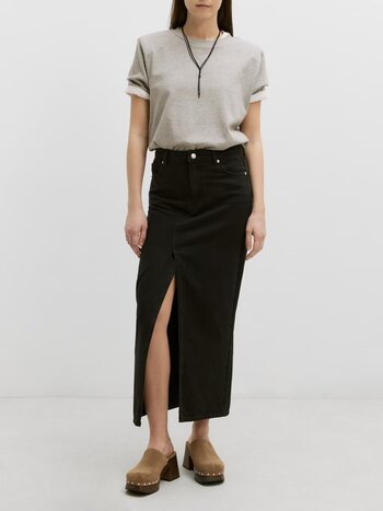 Edited Julia Jeans Rok Split Zwart