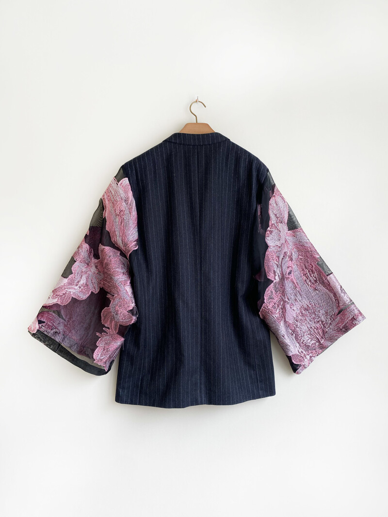 Rebelle Kimono Blazer Dark Grey Pink Tule L/XL