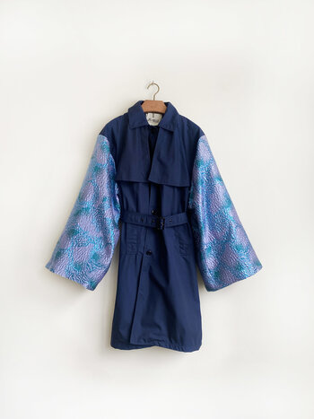 Rebelle Kimono Trenchcoat Navy Blue S/M
