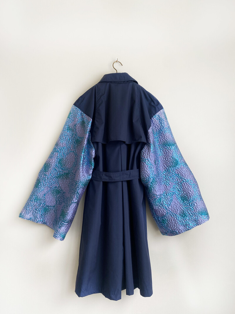 Rebelle Kimono Trenchcoat Navy Blue S/M