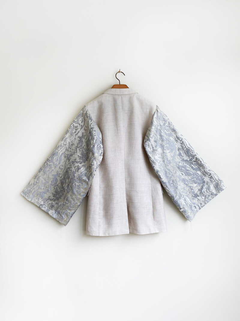 Rebelle Kimono Blazer Grey Silver S/M