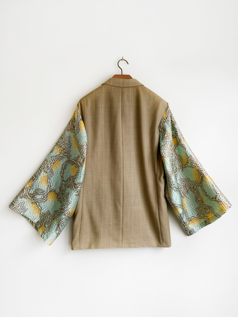 Rebelle Kimono Blazer Checks Blue M/L