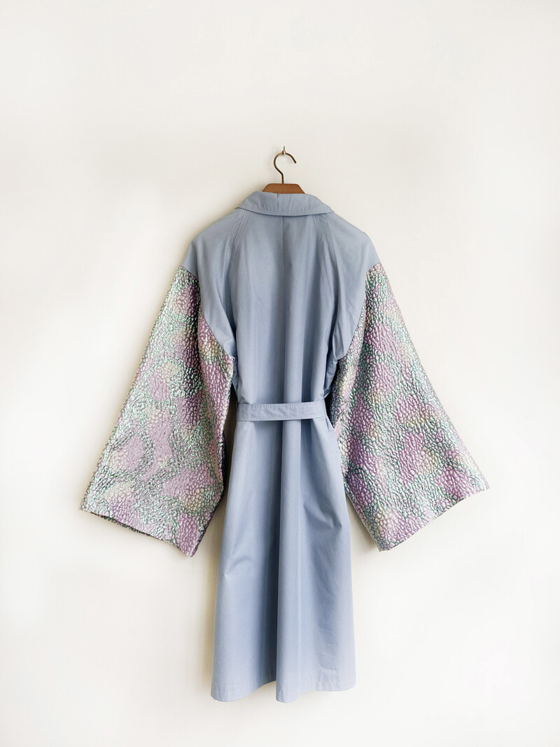 Rebelle Kimono Trenchcoat Light Blue Purple S/M