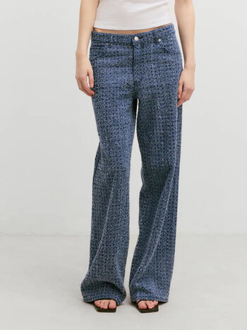 Edited Liv Blue Denim Tweed Broek