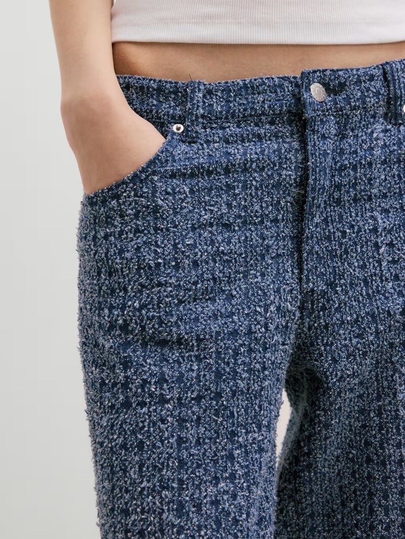 Edited Liv Blue Denim Tweed Broek