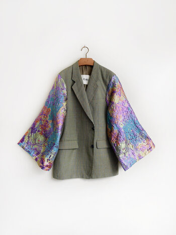 Rebelle Kimono Blazer Green Check Color M/L