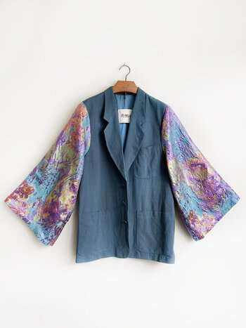 Rebelle Kimono Blazer Petrol Multi M/L