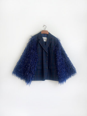 Rebelle Pino Blazer Black Check Blue