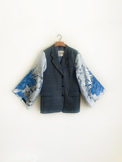 Rebelle Kimono Blazer Grey Blue M/L