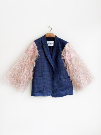 Rebelle Pino Blazer Blue Check Pink M/L