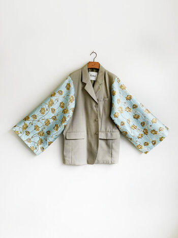 Rebelle Kimono Blazer Sand Blue Flower L/XL