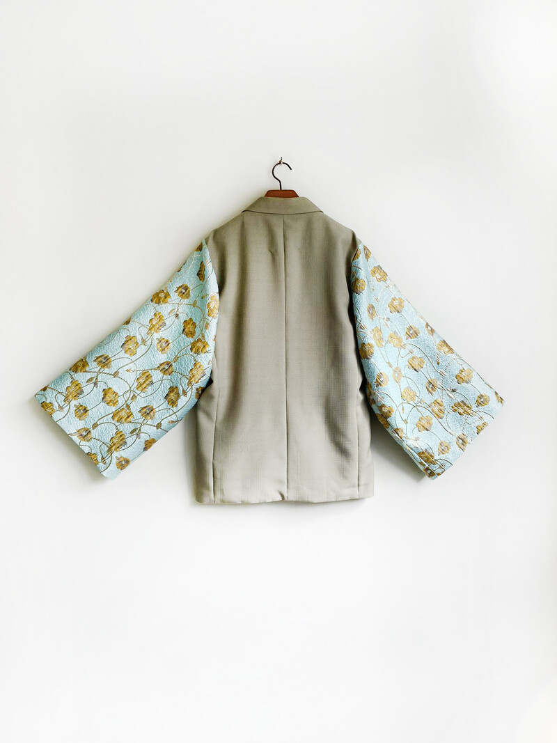 Rebelle Kimono Blazer Sand Blue Flower L/XL