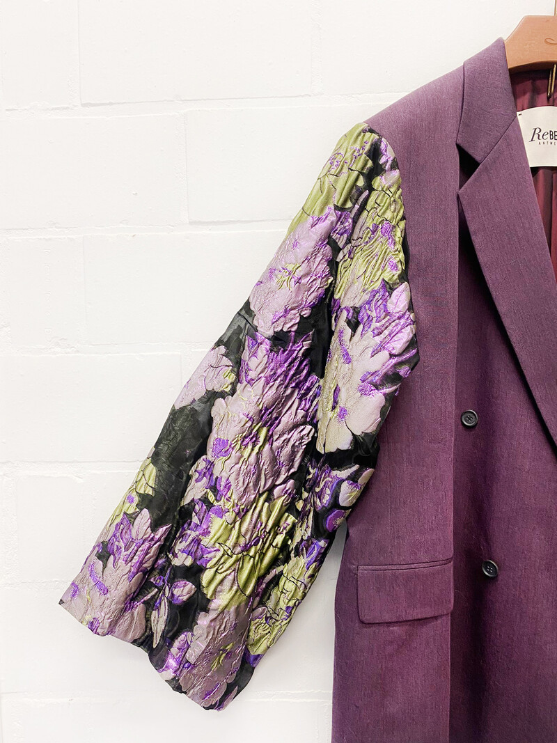 Rebelle Kimono Blazer Burgundy Mesh Purple L/XL