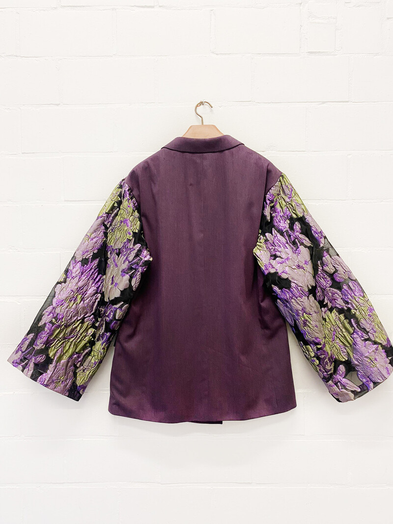 Rebelle Kimono Blazer Burgundy Mesh Purple L/XL