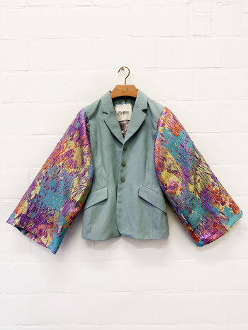 Rebelle Kimono Blazer Light Blue Multi S/M