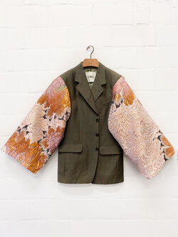 Rebelle Kimono Blazer Brown Pink M/L