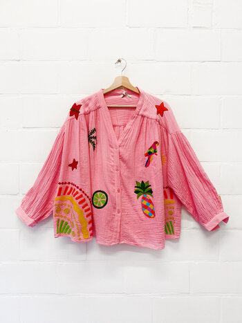 MM Sunny Blouse Tropical Bright Pink TU