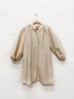 MM Sarah Dress Checkered Beige TU