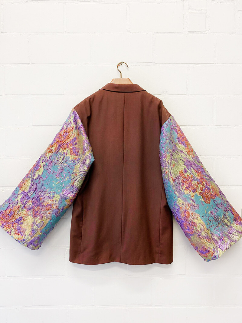 Rebelle Kimono Blazer Bordeaux Multi Colour L/XL