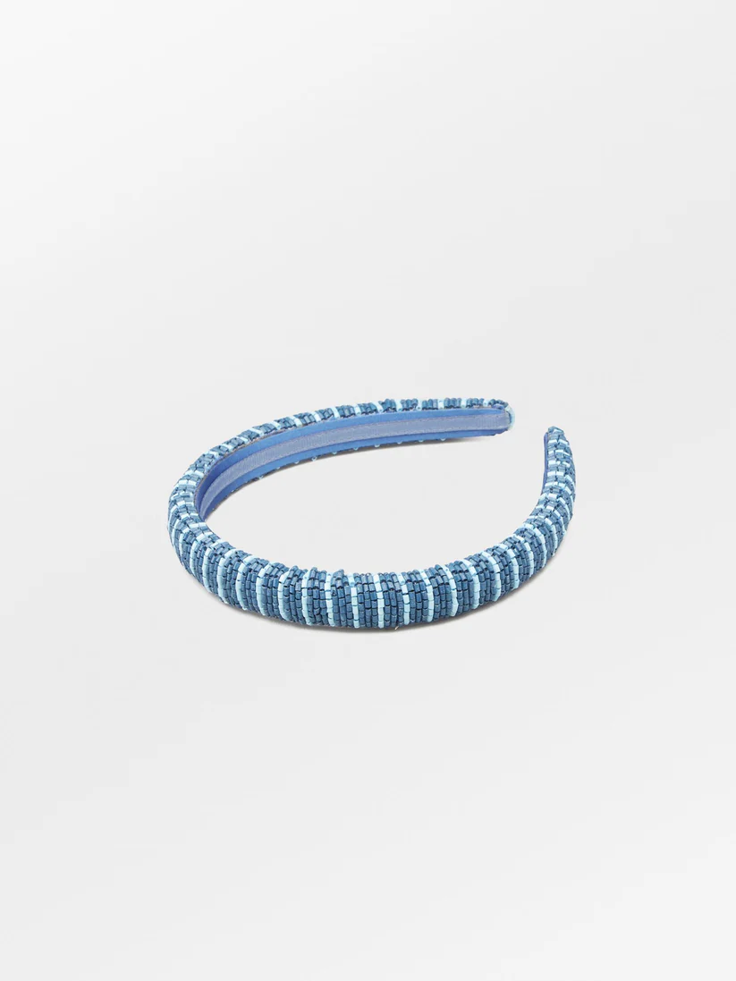 BECK SONDERGAARD Elmly Slim Beaded Hairbrace Coronet Blue