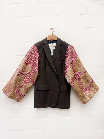 Rebelle Kimono Blazer Taupe Pink Gold M/L