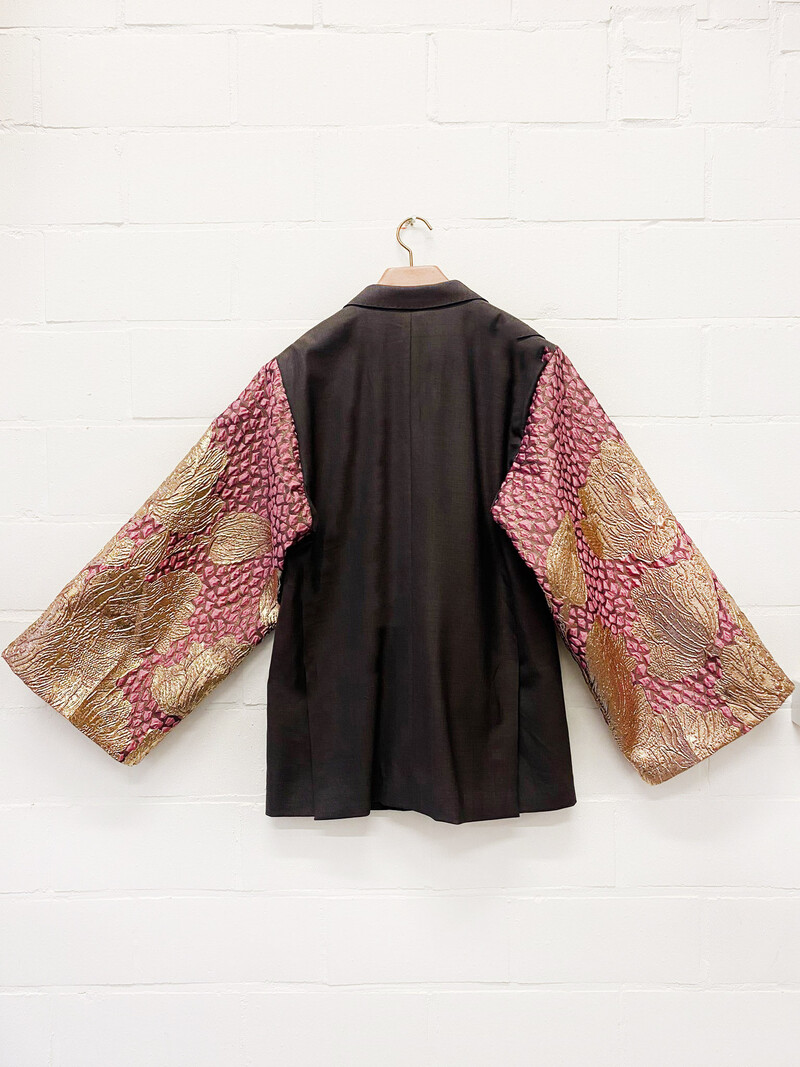 Rebelle Kimono Blazer Taupe Pink Gold M/L