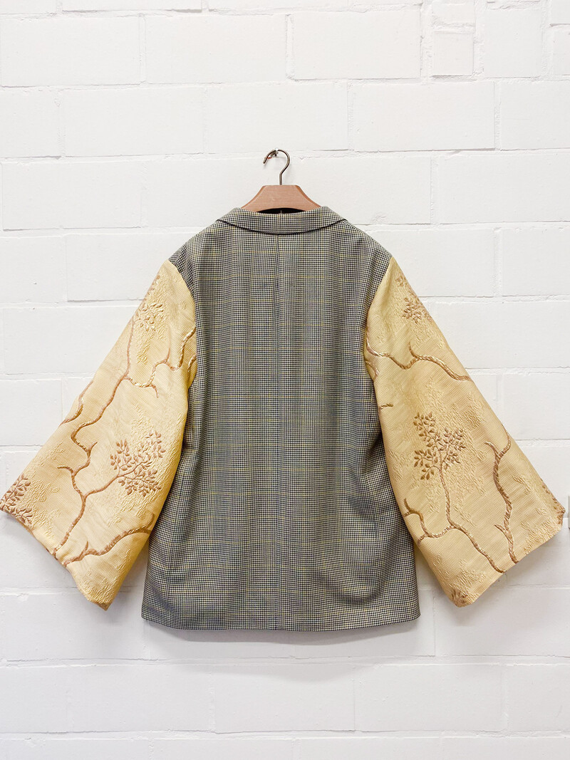 Rebelle Kimono Blazer Checks Yellow L/XL
