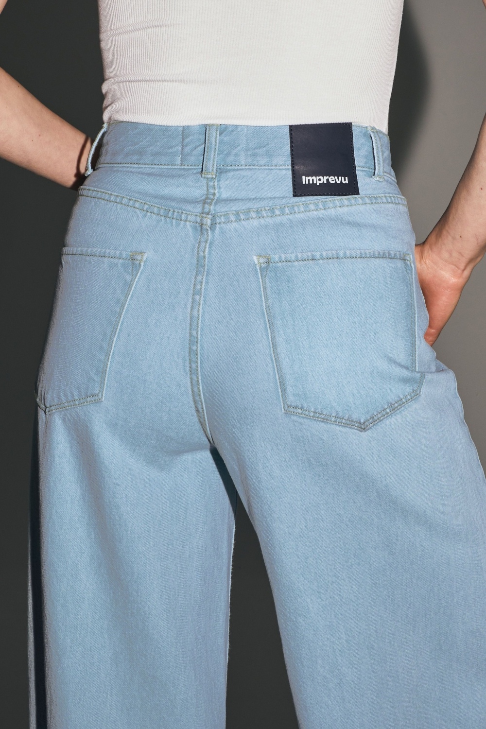 IMPREVU Denim Pants Palazzo Light Blue