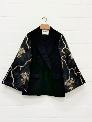 Rebelle Kimono Blazer Black Black Gold L/XL