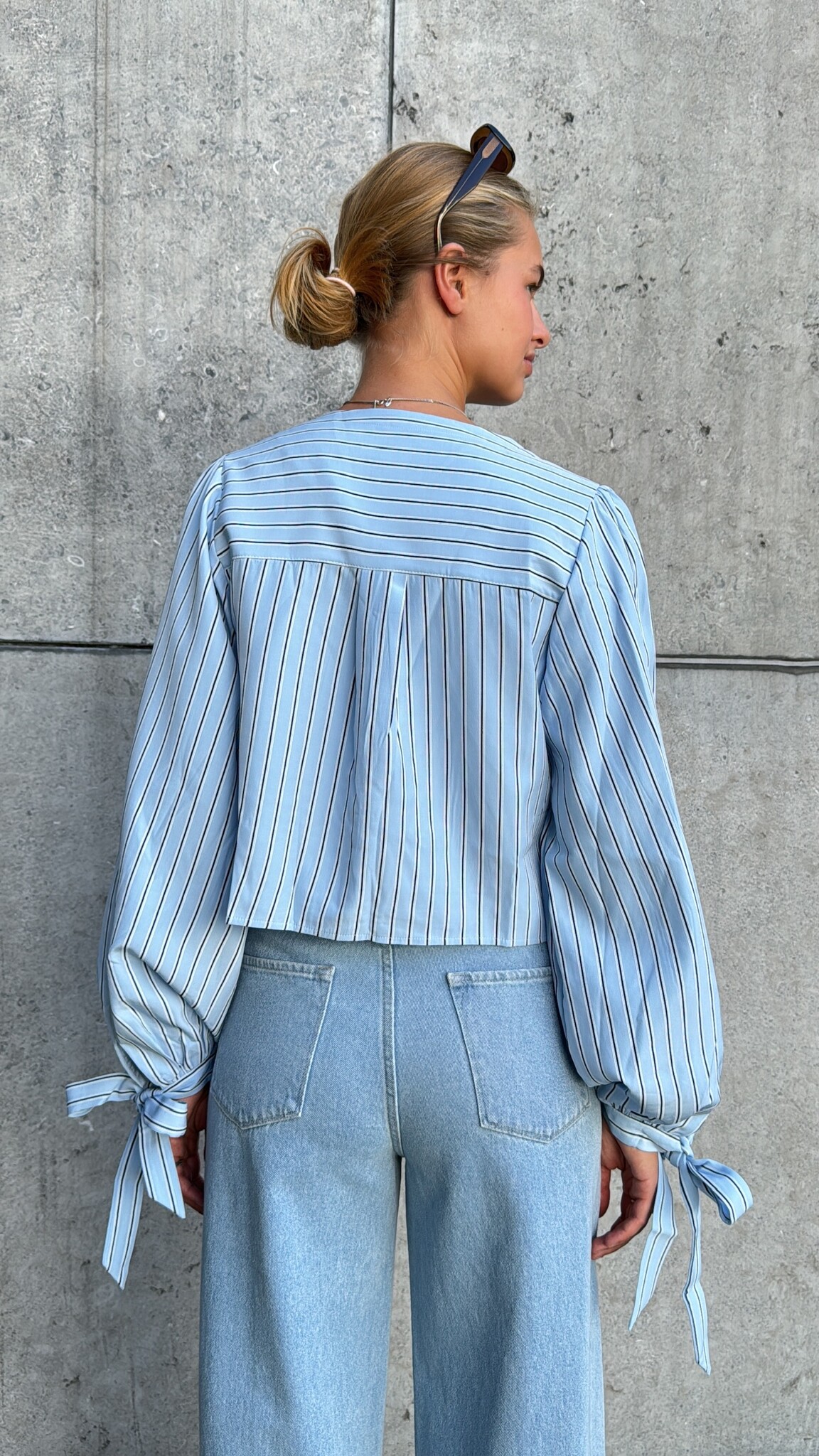 IMPREVU Denim Pants Palazzo Light Blue