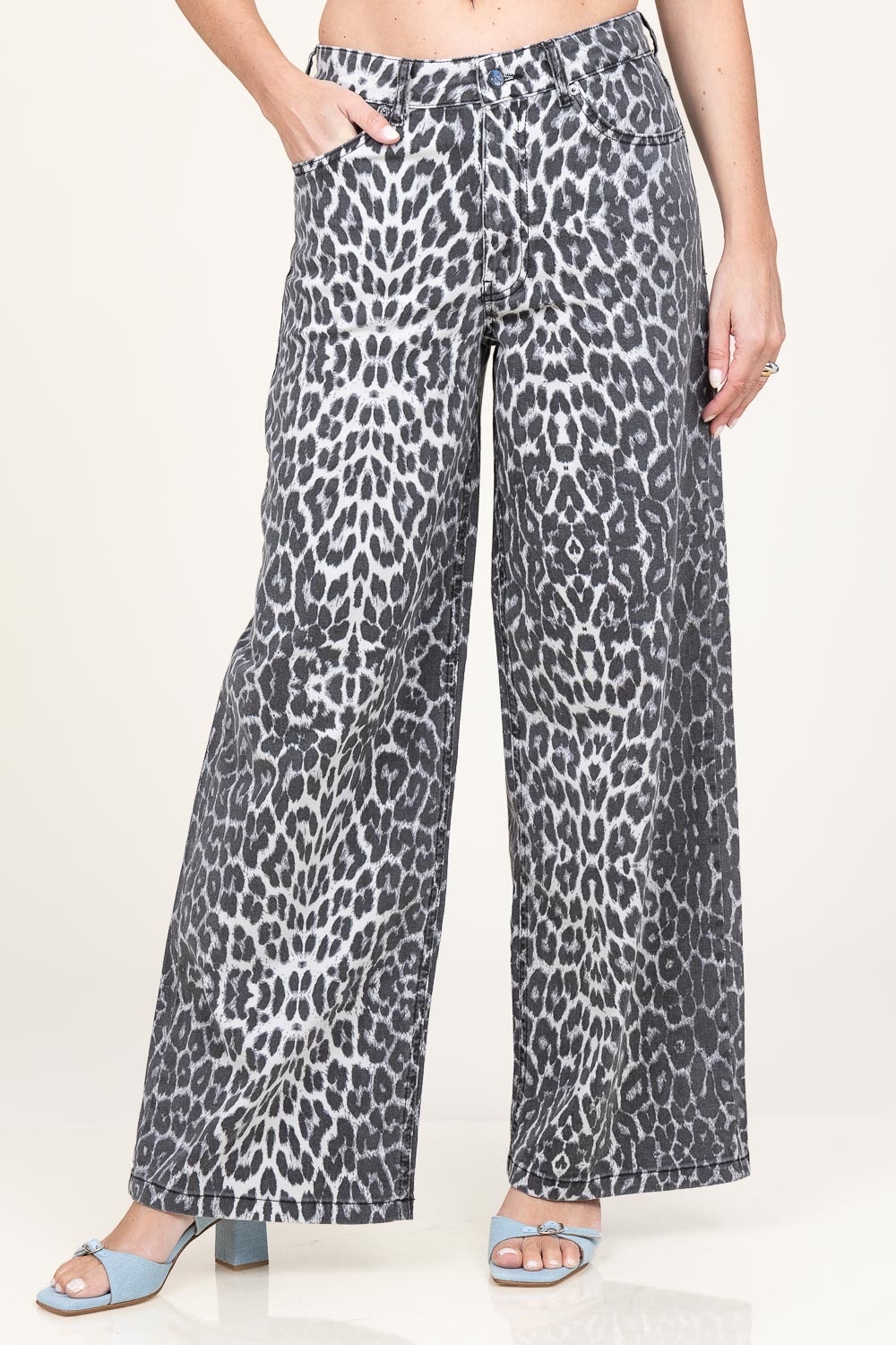 CO'COUTURE Jules Pants Grey Leopard
