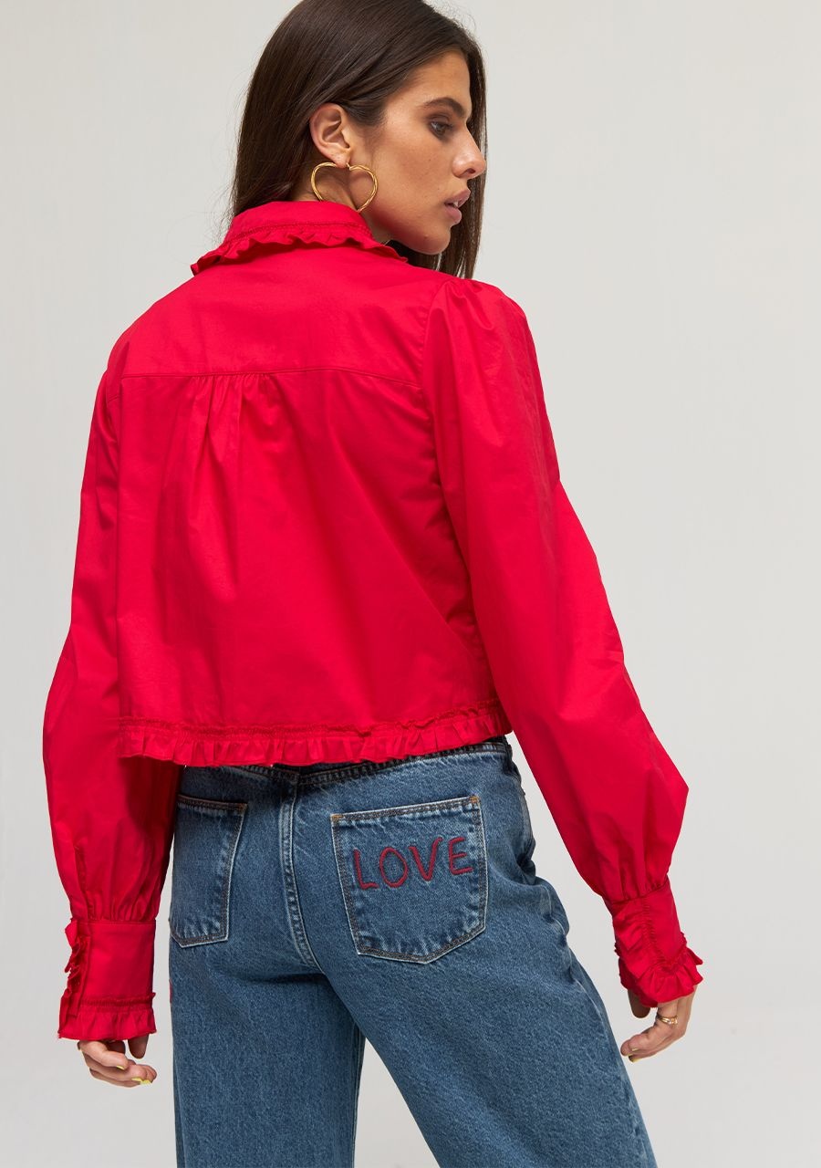 HARPER & YVE Yve Mid Blue Jeans Pink Details