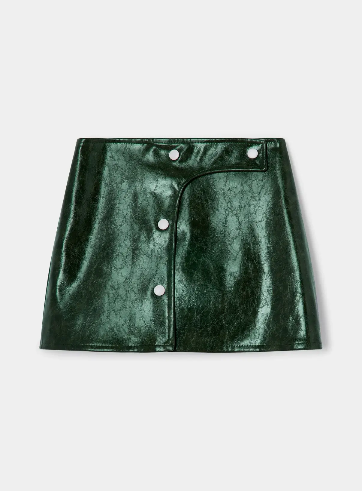 LAAGAM Lena Green Faux Leather Skirt