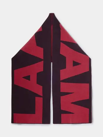LAAGAM Damson Plug Logo Scarf Burgundy
