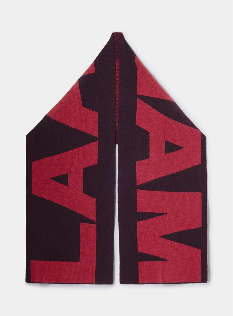 LAAGAM Damson Plug Logo Scarf Burgundy