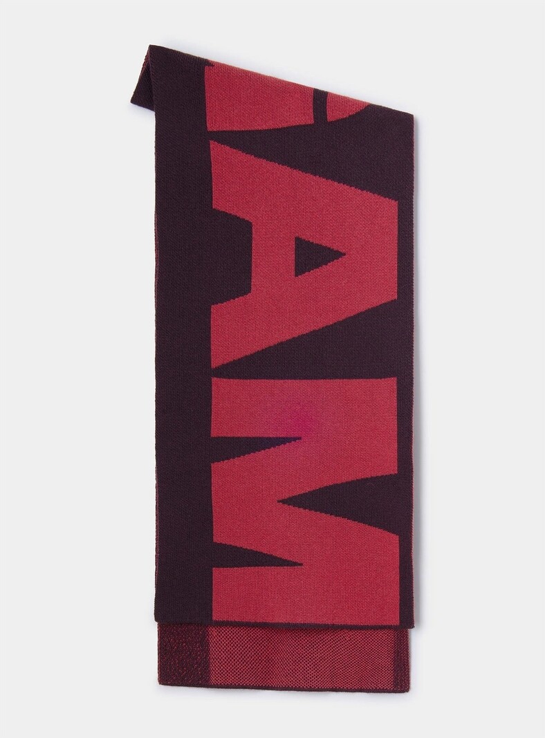 LAAGAM Damson Plug Logo Scarf Burgundy