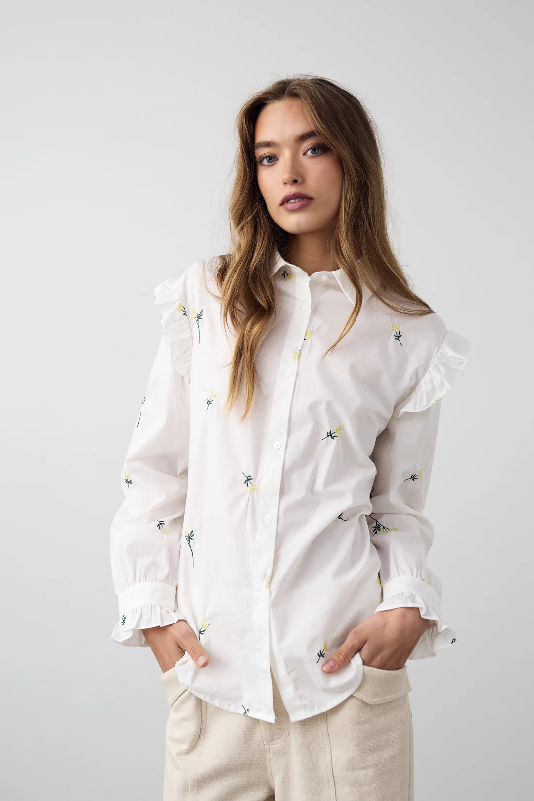 NOELLA Kinisha Blouse White Yellow Grapes