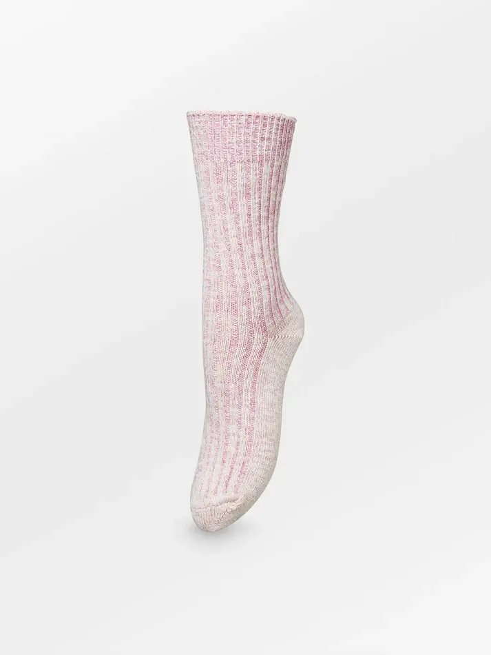 BECK SONDERGAARD Melange Cotta Sock Corsage Pink