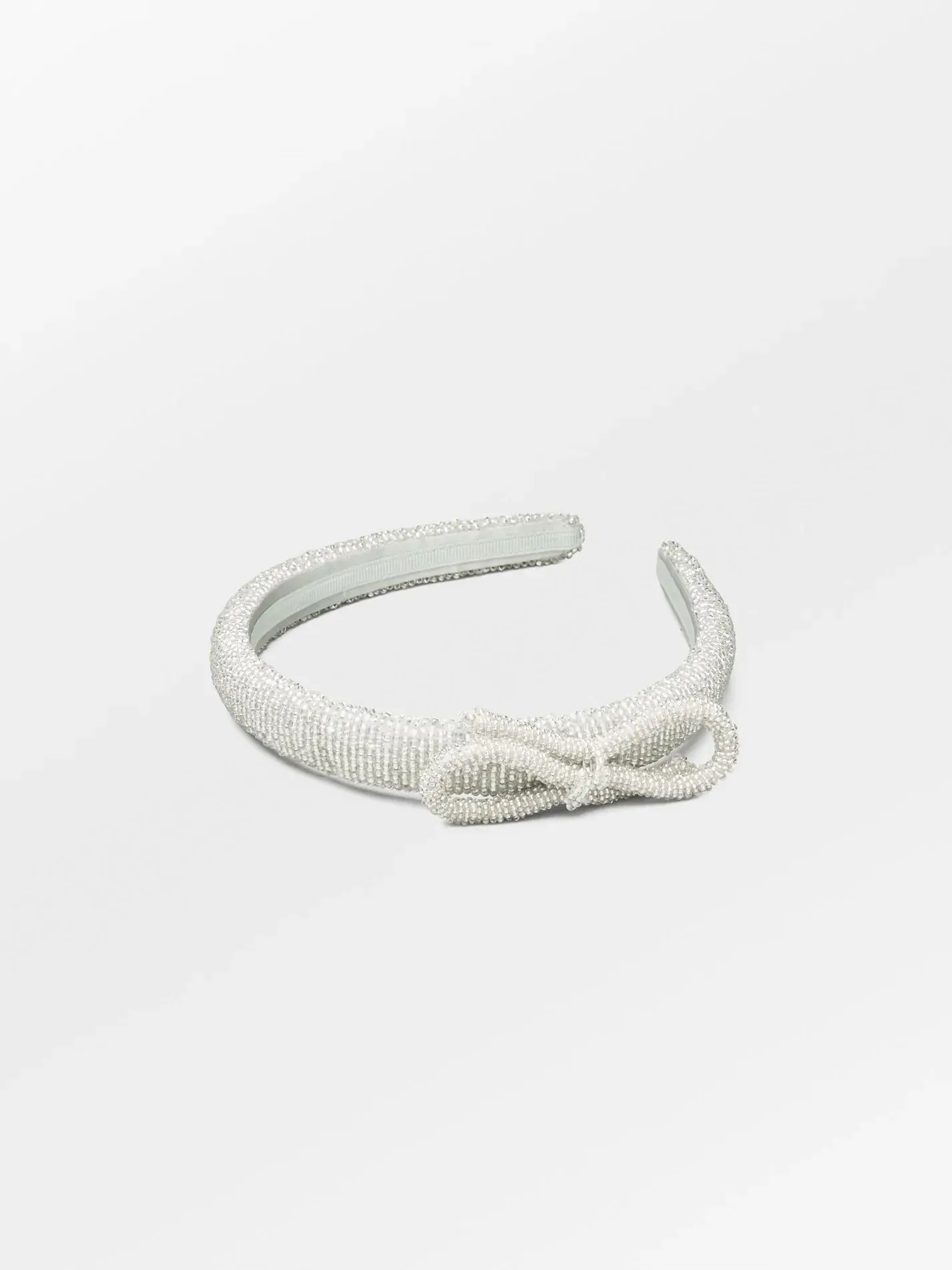BECK SONDERGAARD Bow Slim Beaded Hairbrace Silver
