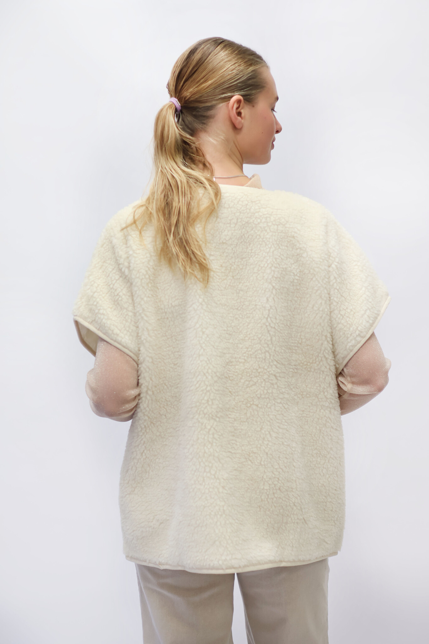 Elsa Teddy Gilet White TU