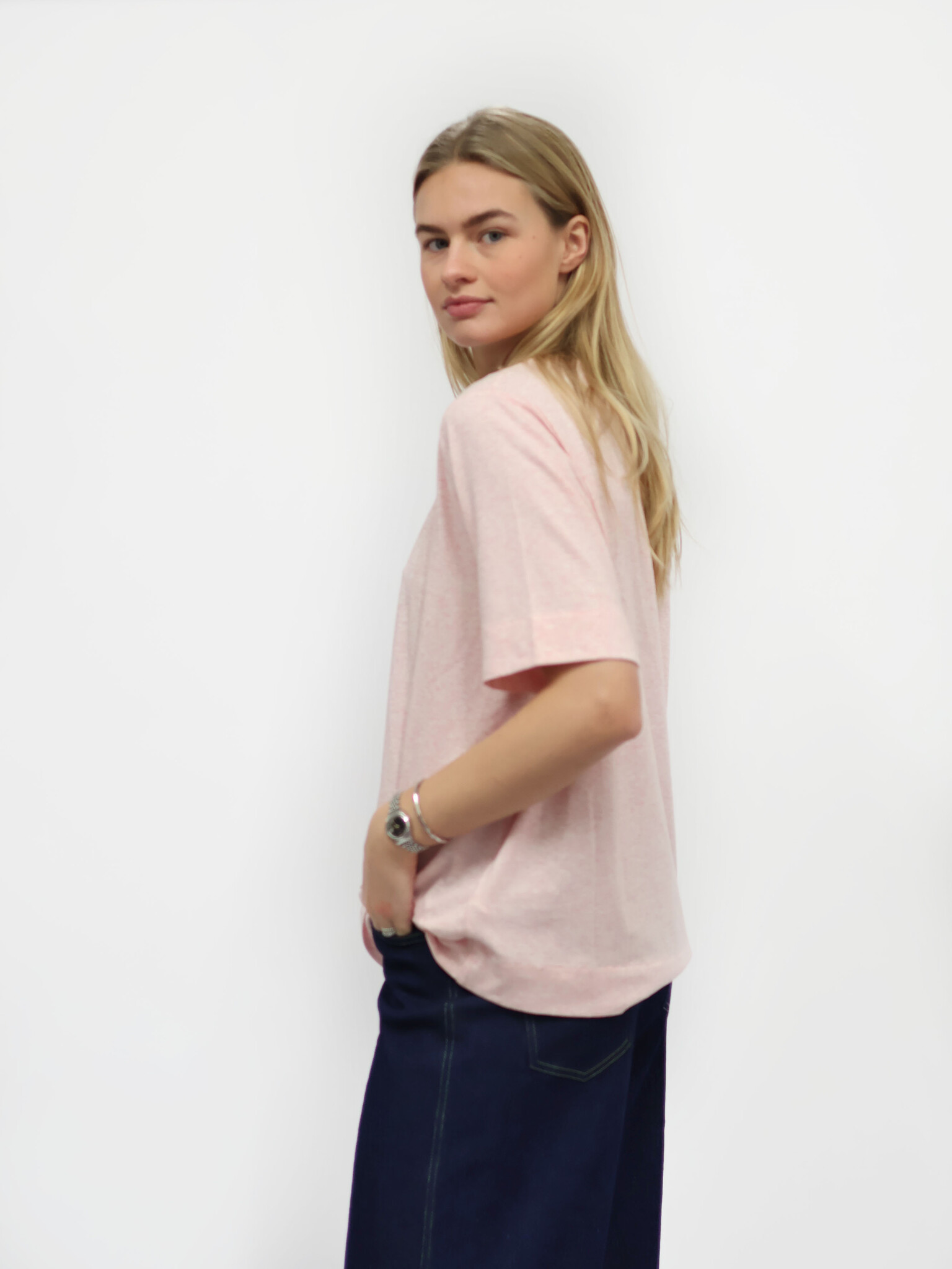 IN WEAR Utal W Base Boxy T-shirt Mel Pink