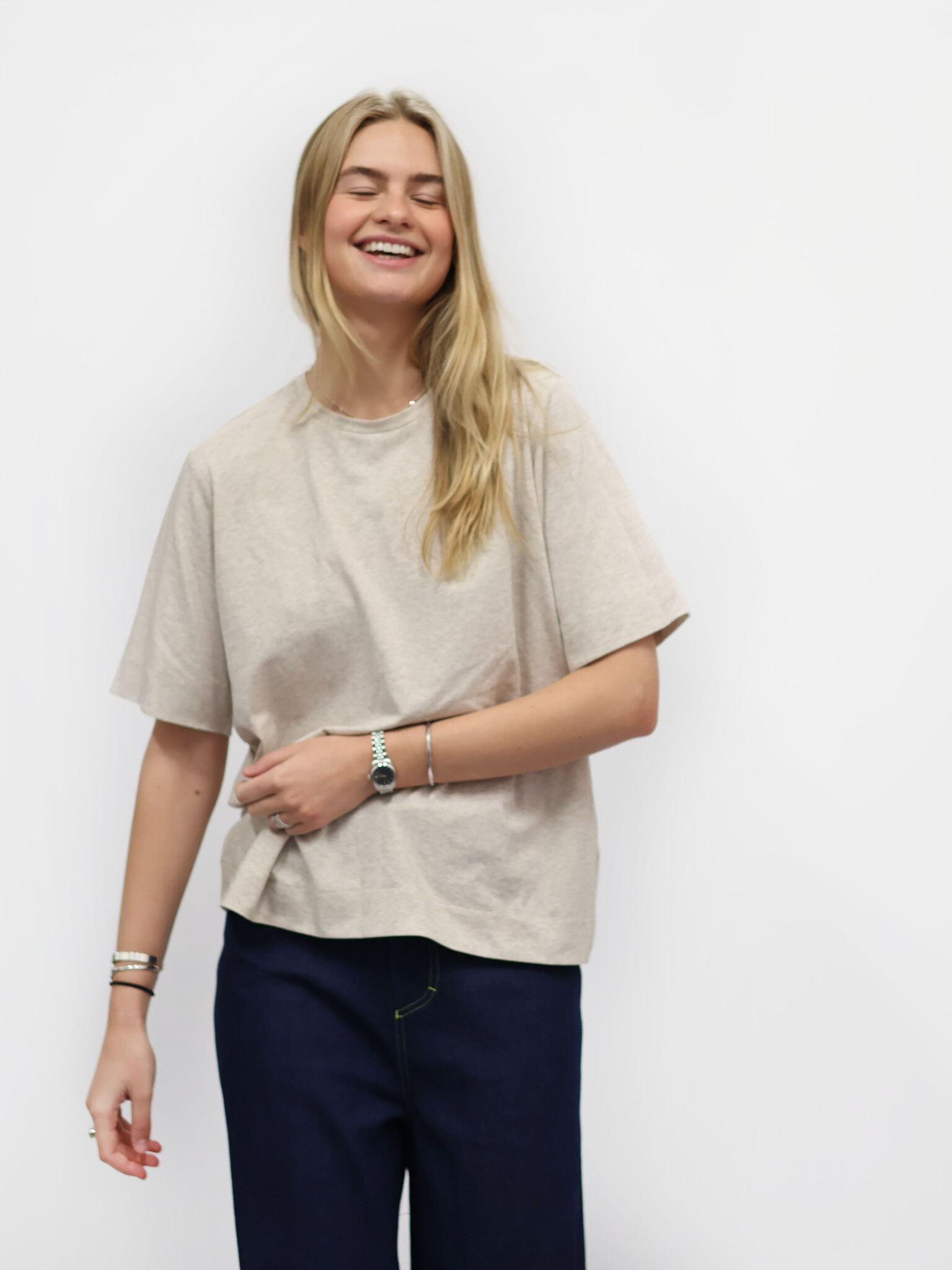 IN WEAR Utal W Base Boxy T-shirt Mel Beige