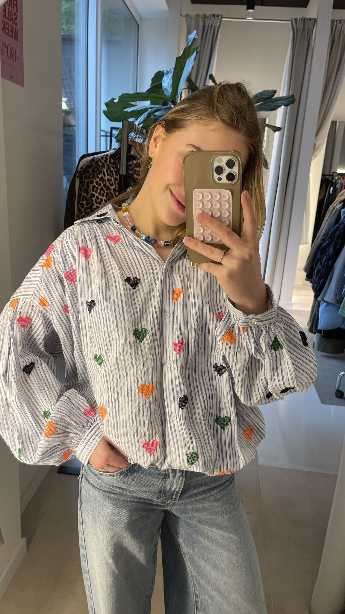 MM Lisa Blouse met Multicolour Hartjes TU