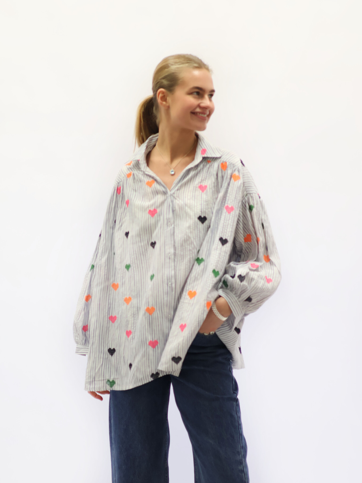 MM Lisa Blouse met Multicolour Hartjes TU