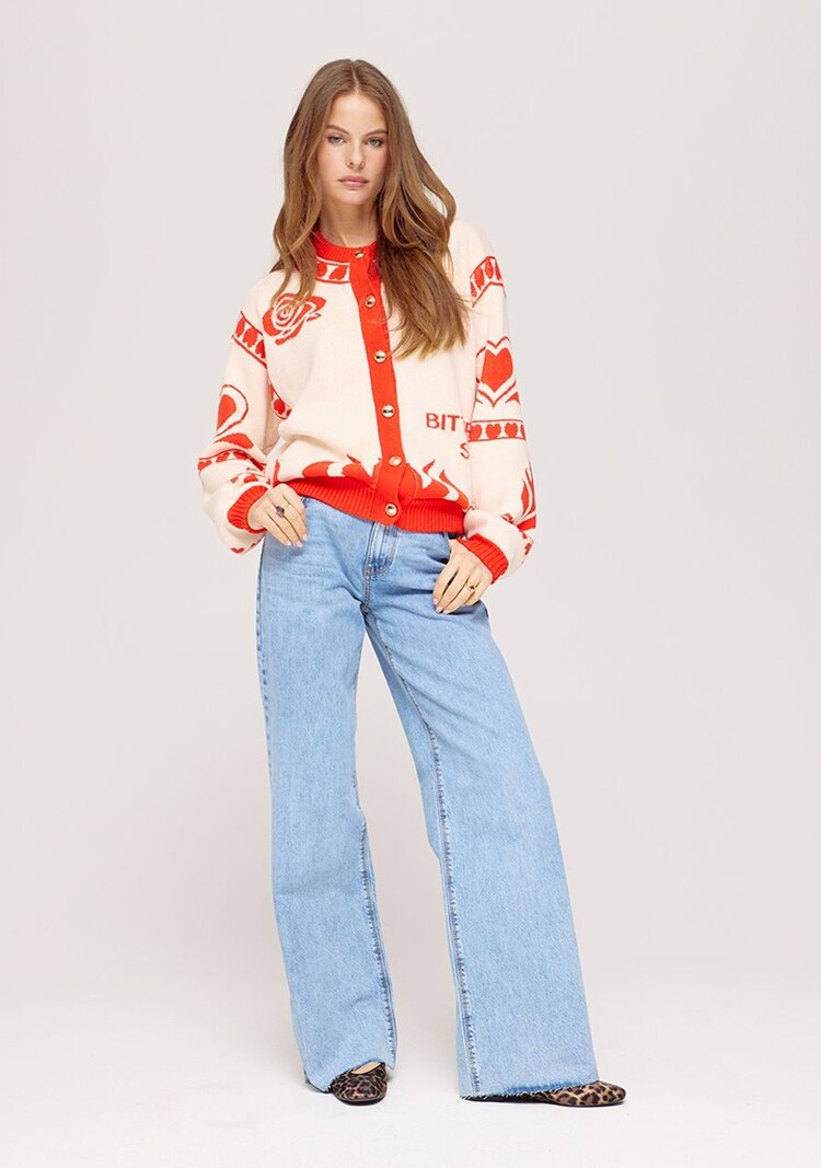 HARPER & YVE Jazz CA Vest Ecru / Pittig Rood